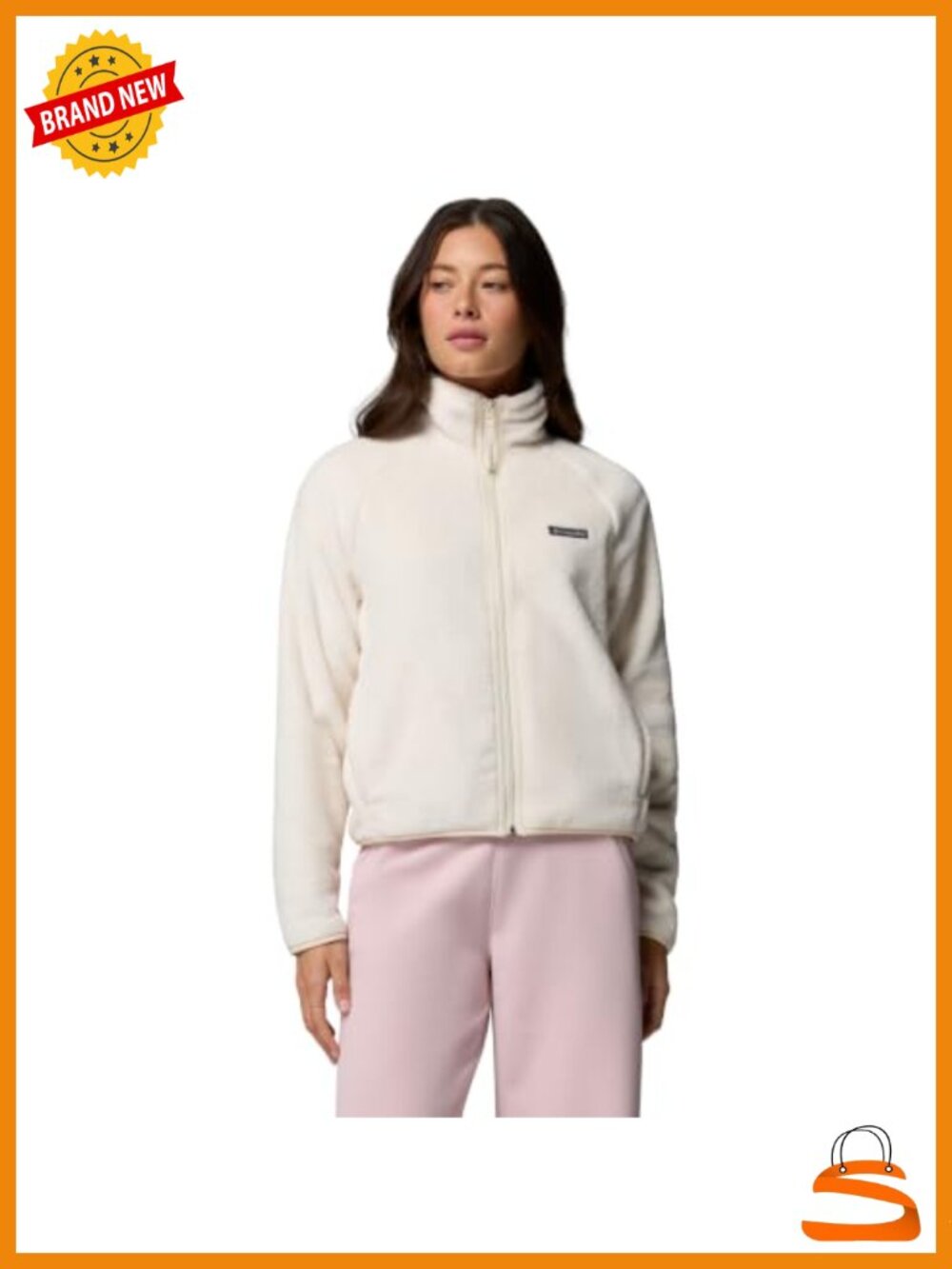 Sherpa Fleece Full Zip Jacket Long Sleeve Hand Pockets Fall Layer